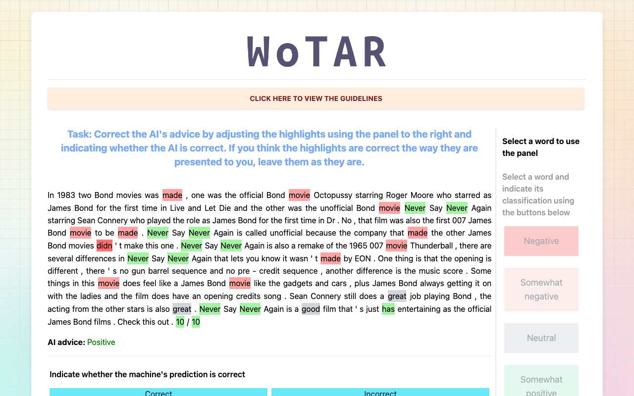 WOTAR homepage screenshot